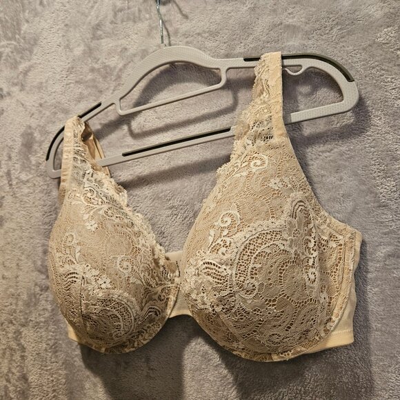 ThirdLove Bra 24/7 Womens 40F beige Floral Lace Wires supportive lace cleavage - Picture 3 of 10
